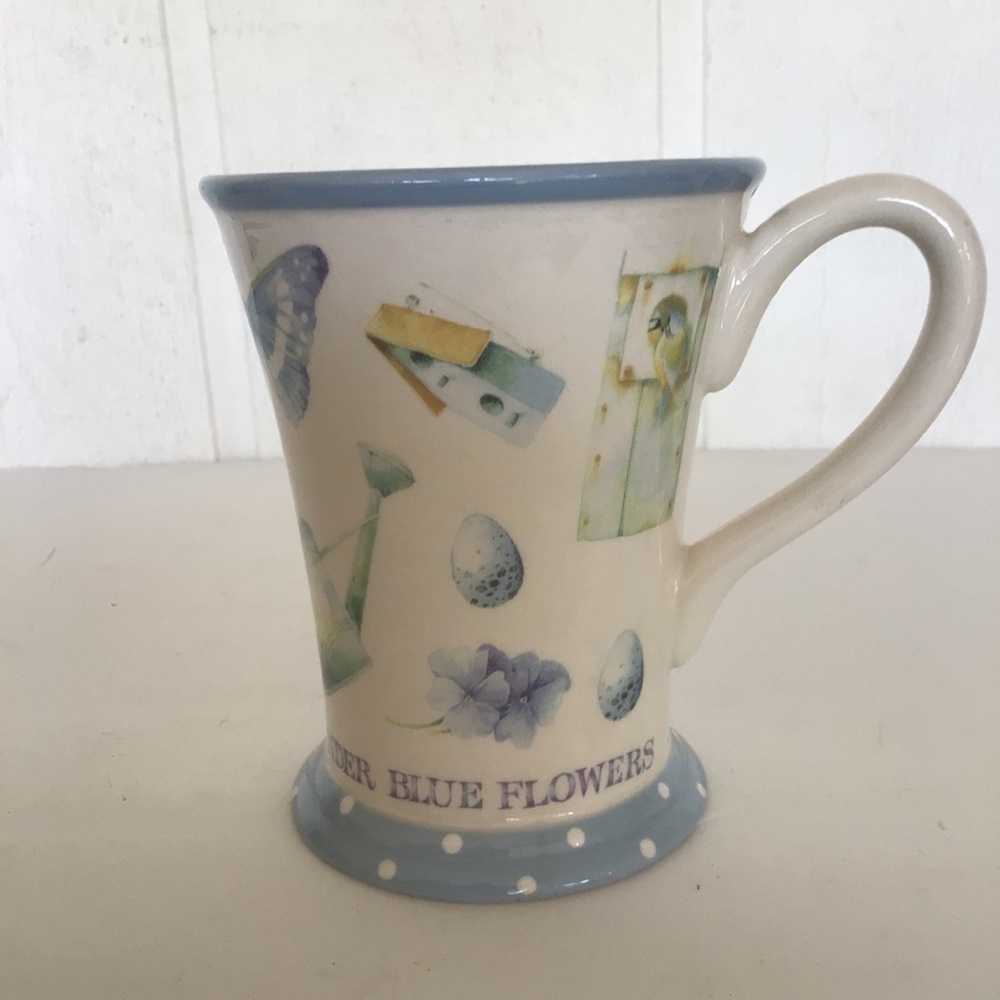 MARJOLEIN BASTIN HALLMARK BLUE SKIES CERAMIC TALL COFFEE MUG